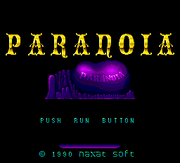 Paranoia title screen for PC Engine